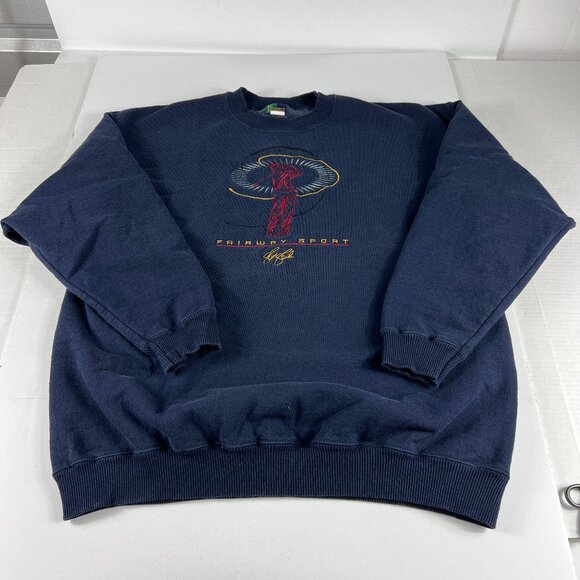 VTG 90s Fairway Steve Stricker Golf Sweatshirt Extra Extra Large Blue Crewneck - Picture 1 of 16